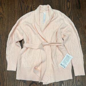 Lululemon - Alpaca-Blend Tie-Front Long Cardigan - Light Pink - Sz M - NWT